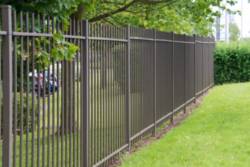 iron fence in a grass area