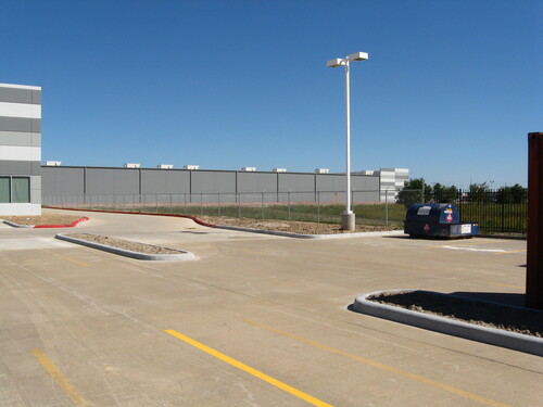 commercial chain link fence at a corporate location