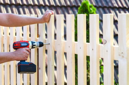 drilling into a fence