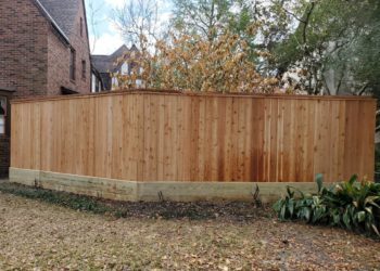 wooden fence in a property