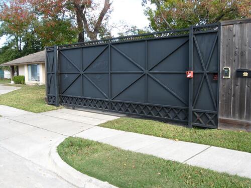 Black Steel Drive Gate