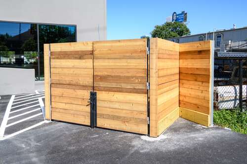 horizontal dumpster enclosure