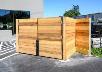 horizontal dumpster enclosure in houston