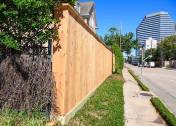 Sound Dampening fence at the side of a road