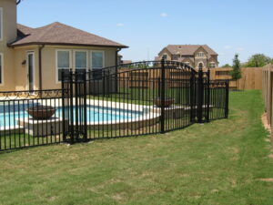 Griffin Fence skilled crew installing custom aluminum fence
