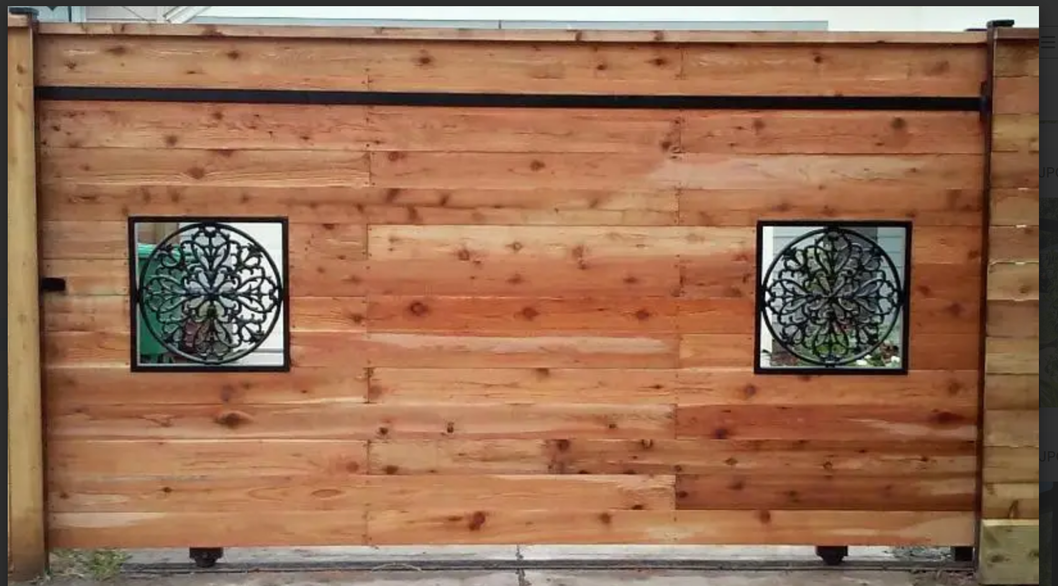 Western Red Cedar Ornamental Iron Gate